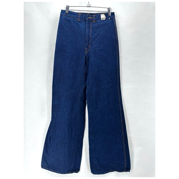 Vintage 70s Bear Bottoms Wide Leg Bell Bottom Jeans Womens 31 Hippie Flare Denim - Picture 1 of 11
